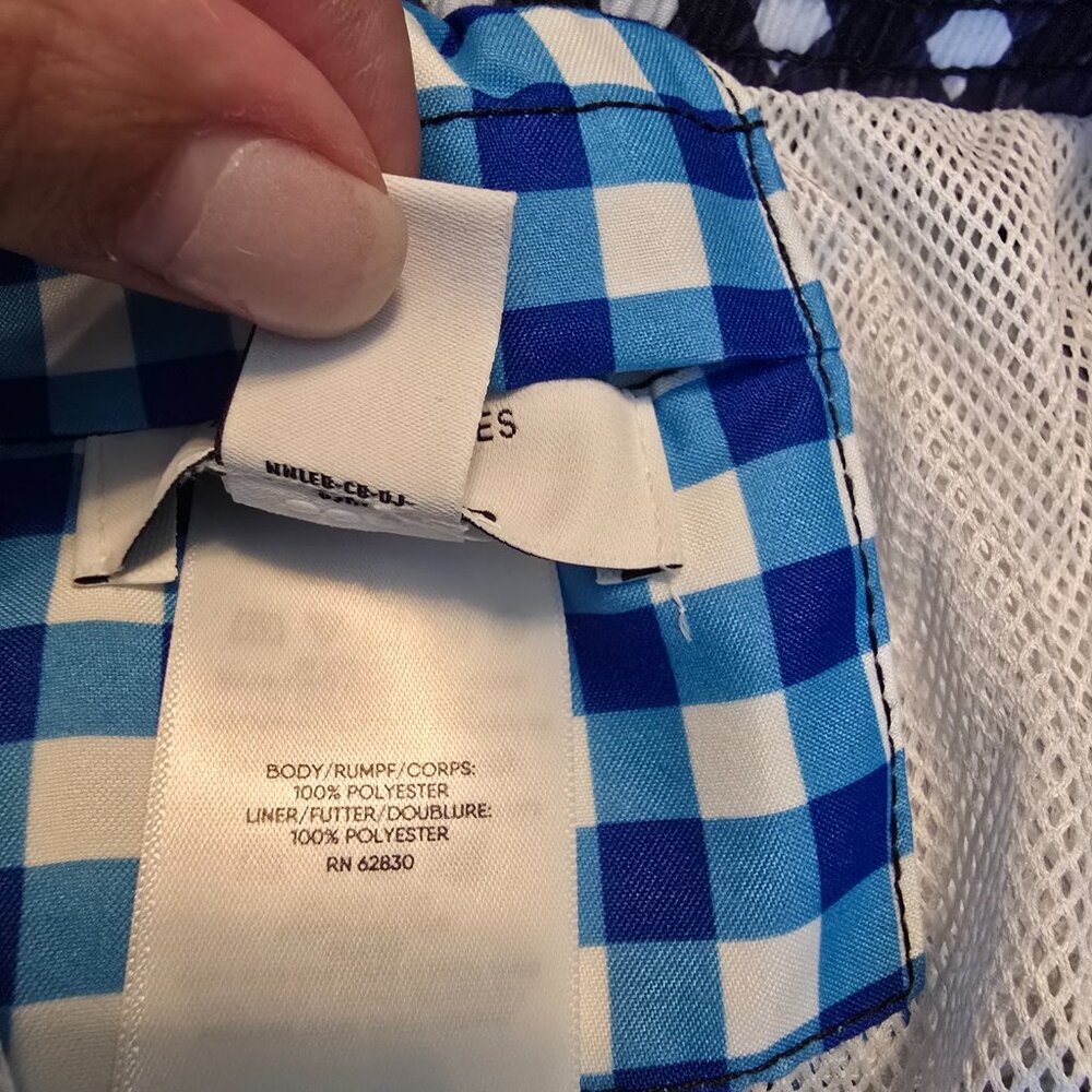Draper James x Lands' End Gingham Swim Shorts Blue White Size S EUC - Picture 14 of 14